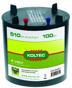 Batterij 6 volt 510 WH rond 100 AH, Alka