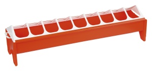 Voedertrog kippen plastic rood, 50x12cm