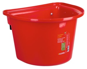 Paardenvoerbak rood 12L met haken